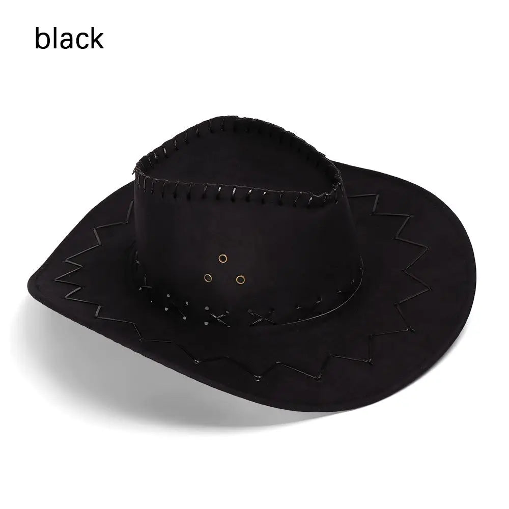 Unisex Western Cowboy Hat – Suede Cowgirl & Cowboy Style for Fashion & Party Wear