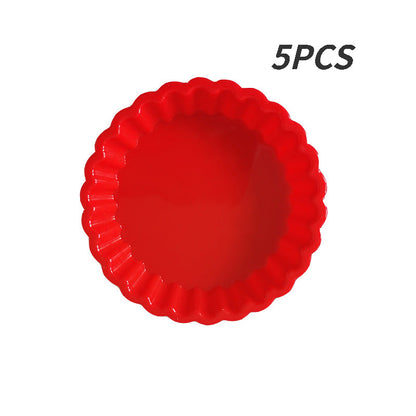 3PCS Silicone Tart Molds – Non-Stick Round Fluted Quiche & Flan Pan with Loose Bases for Cake & Pizza Baking