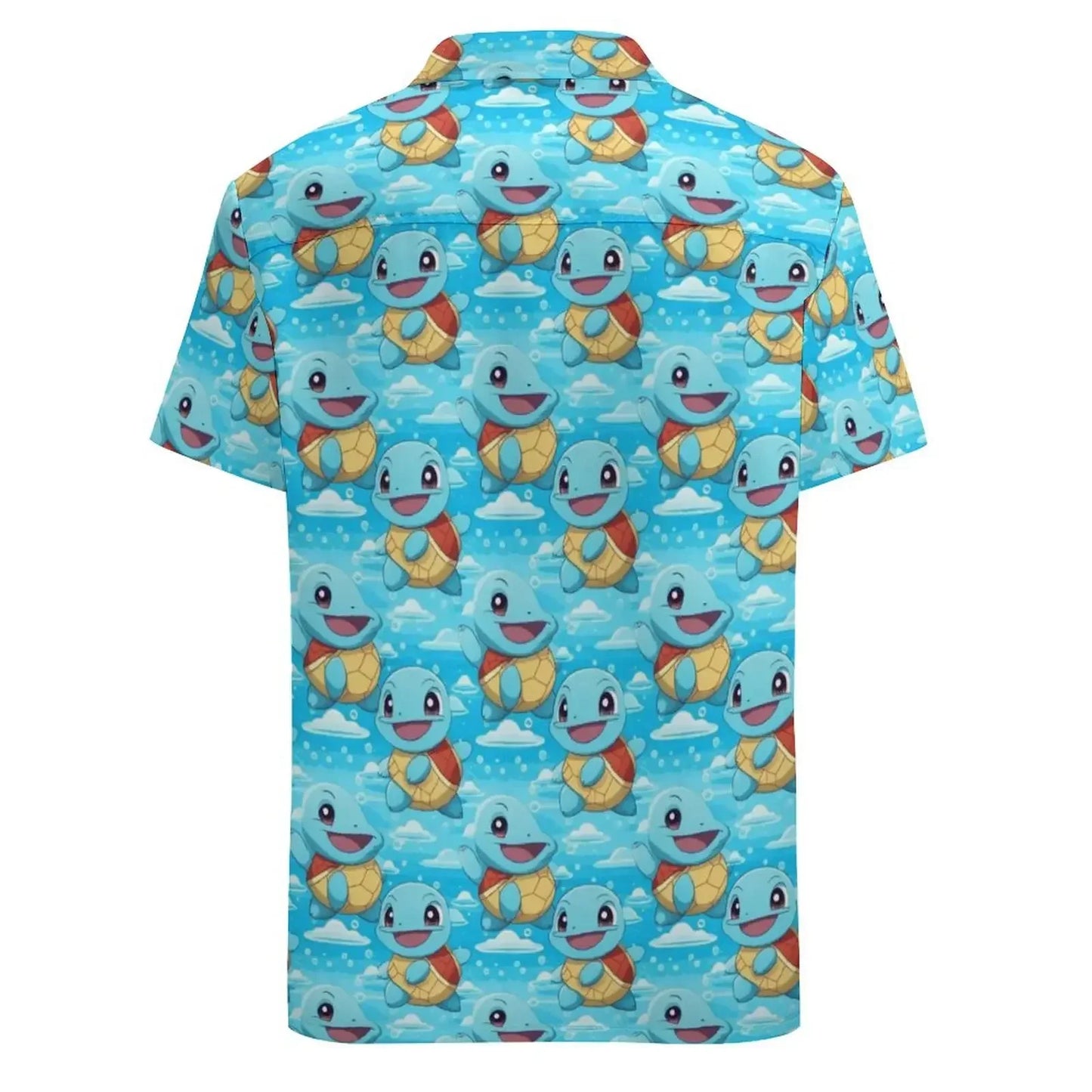 Summer Men's Short Sleeve Shirt – Cute Animal Print, Open Button Lapel, Comfortable Casual Top