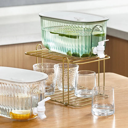 Cold Water Bottle Dispenser Jug – Plastic Tea Pot with Faucet, Juice Pitcher for Drinks, Ideal for Fridge and Drinkware