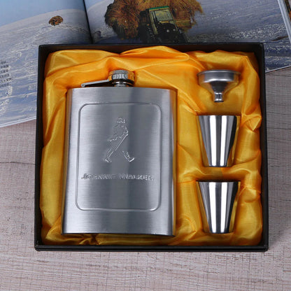 8oz Stainless Steel Hip Flask - Portable Pocket Whisky Flask with Gift Box, Outdoor Alcohol Container for Vodka and Drinks