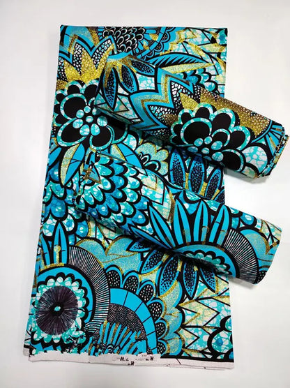 African Real Wax Print Fabric - 6 Yards 100% Cotton Ghana Ankara Loincloth Material