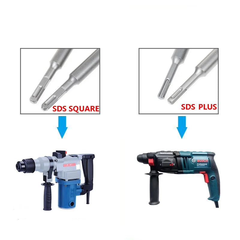 500mm Tungsten Steel Alloy Concrete Electric Drill - SDS Plus Square Bit Drill for Wall Drilling (8mm-32mm)