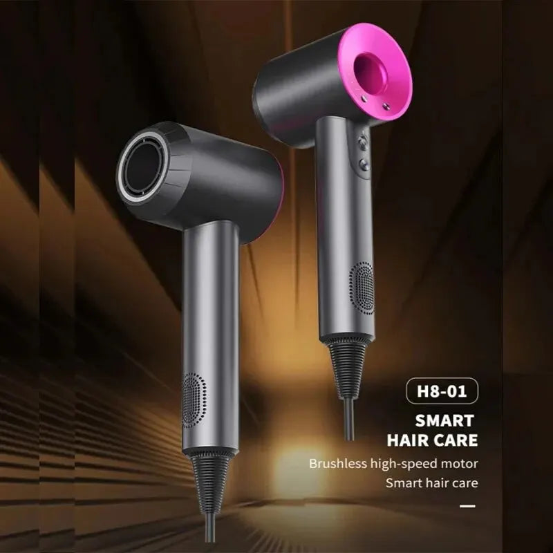 Professional Leafless Hair Dryer – Powerful Negative Ion Quick-Dry with 5 Attachments & Constant Anion Technology