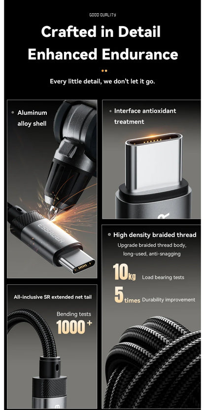 Essager 2-in-1 Audio Adapter – Lightning & USB-C to 3.5mm Jack for iPhone, Xiaomi, OnePlus, OTG Aux Cable