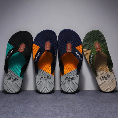 2023 Men’s Flip Flops – Trendy Anti-Skid Casual Beach Slides, Outdoor & Household Sandals