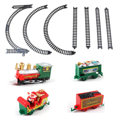 Christmas Realistic Electric Train Set - Easy to Assemble, Safe for Kids, Perfect Gift and Party Decoration for Xmas Tree