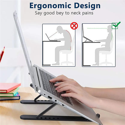 Foldable Adjustable Laptop Stand – Portable Ergonomic Notebook Holder for MacBook Air/Pro & Universal Laptops