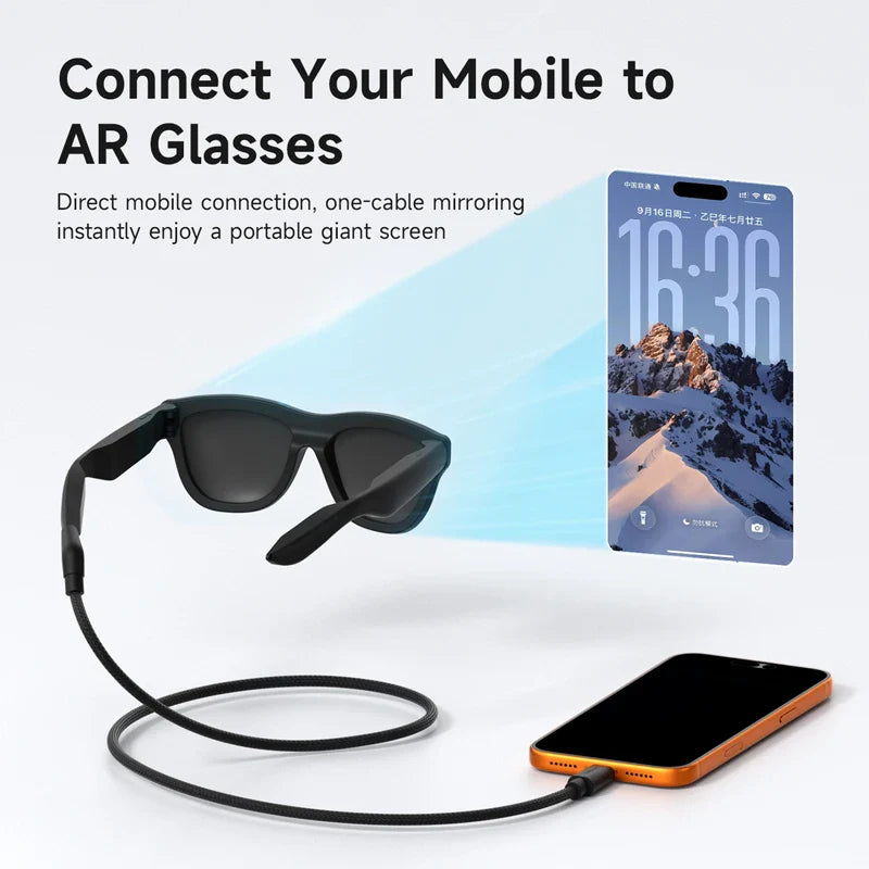 Hagibis USB-C Smart Glasses Cable – 4K 60Hz Charging & Data Power Cord for XREAL Air/One, RayNeo Air & VITURE