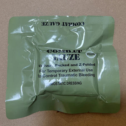 Kaolin Gauze Z-Fold Hemostatic Dressing – Combat Emergency Wound Care for IFAK, Tactical & Military First Aid Kits