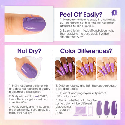 ROSALIND 24PCS Gel Nail Polish Set with Base & Top Coat – Long-Lasting Soak Off Nail Gel Kit