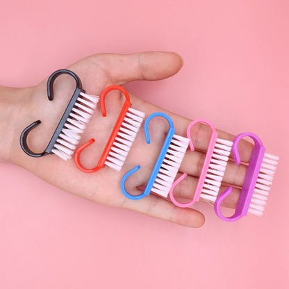 100pcs Nail Cleaning Brush Set - Colorful Soft Plastic Dust Remover Tools for Nail Art, Manicure & Pedicure Care