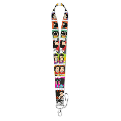 Cartoon Girl Credential Holder with Lanyard – Cute Neck Strap for Cards, Badges, Keys & Keychain Accessories