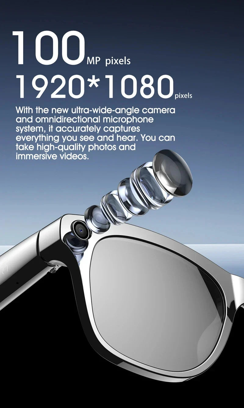 OPPO AI Smart Glasses — Ultra-Clear Camera, Touch Control, Bluetooth Calling, Video & Music Player Sport Sunglasses