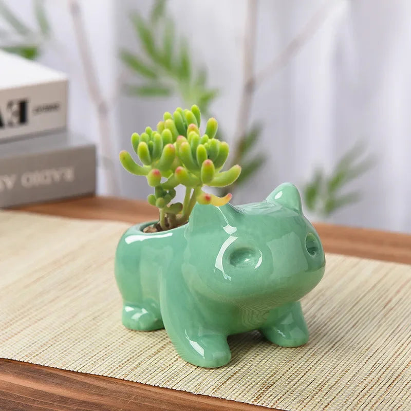 Creative Ceramic Mini Flowerpot – Succulent Planter with Drainage Hole for Home & Garden Decor