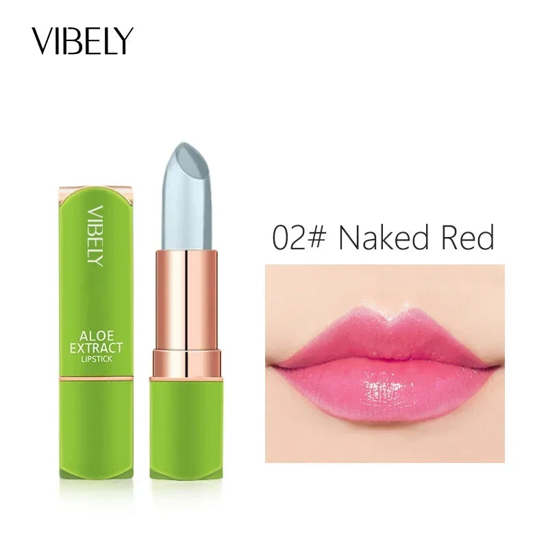 Spring Aloe Vera Moisturizing Lipstick – Long-Lasting Nourishing Temperature-Change Lip Balm & Gloss