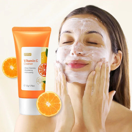 Vitamin C Facial Cleanser — Deep Cleansing, Moisturizing Face Wash Foam, Blackhead Removal Skincare