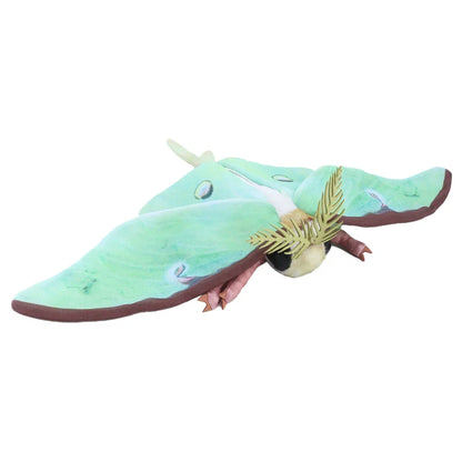 Rosy Maple Moth Plush Toy - Cute Lifelike Silkworm and Luna Moth Stuffed Insect Toy for Kids