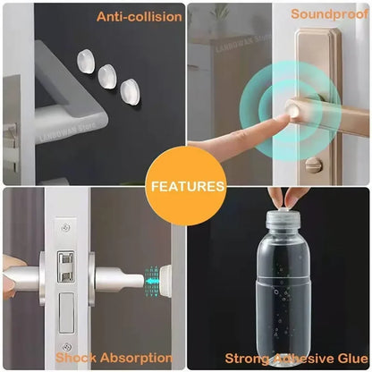 100Pcs Self-Adhesive Door Stoppers – Rubber Damper Buffers, Silicone Furniture Pads, Cabinet Cushions & Protective Pads
