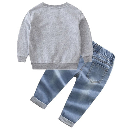 Autumn Children Clothing Set – Toddler Boys Mickey Mouse Top & Pants, 2-6 Years Kids Sports Suit