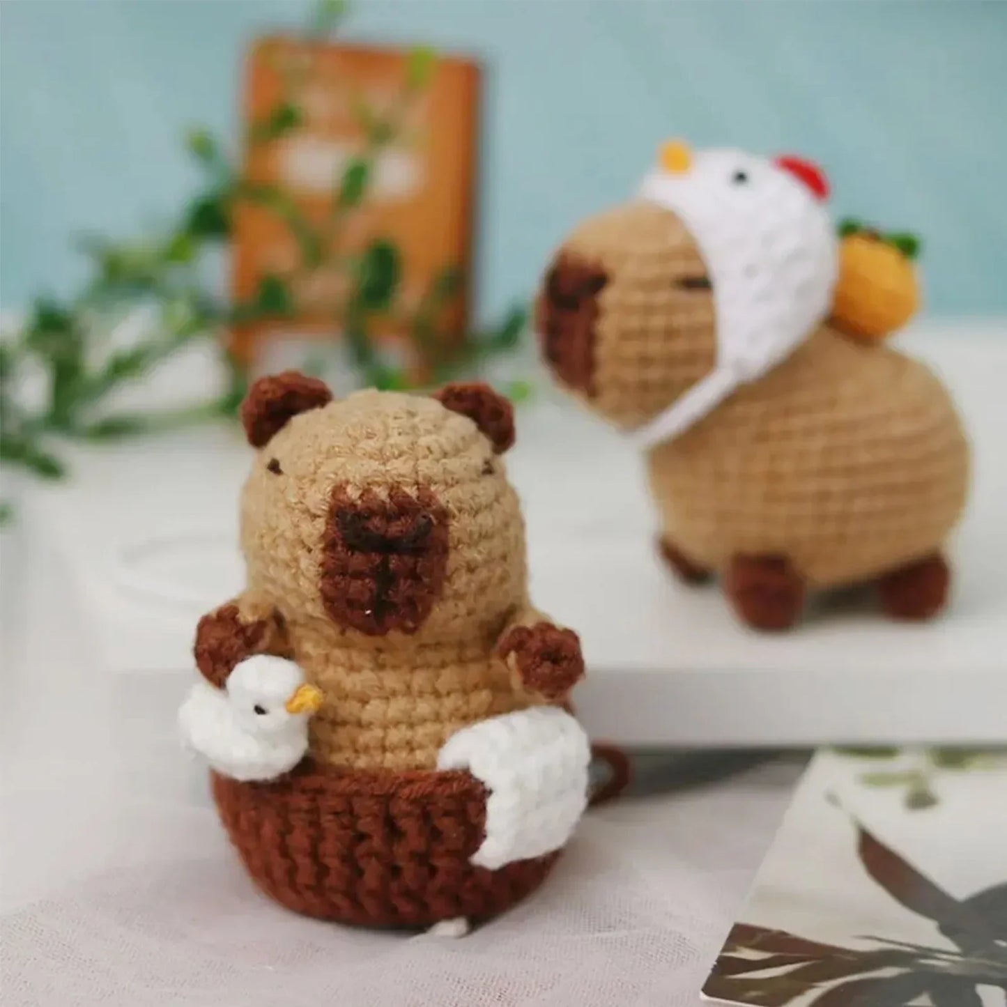 Capybara Crochet Kit – Cute Animal Crochet Set for Beginners, Perfect Christmas Gift for Craft Lovers