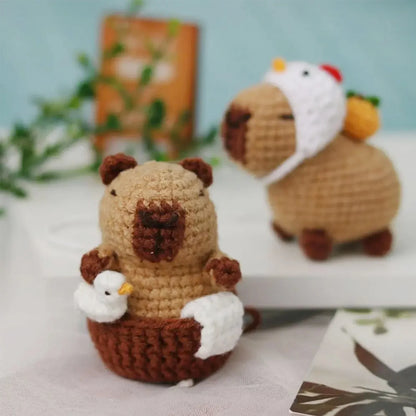 Capybara Crochet Kit – Cute Animal Crochet Set for Beginners, Perfect Christmas Gift for Craft Lovers