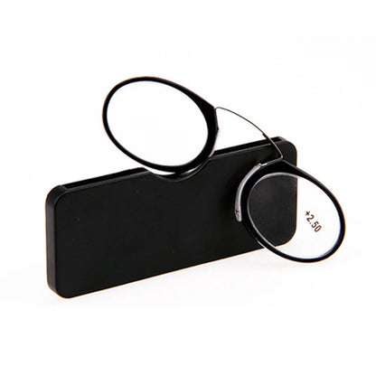 NONOR Magnifying Nose Clip Reading Glasses - Ultralight TR90 No Arm Portable Eyewear with Case +1.0 to +3.0 Lens