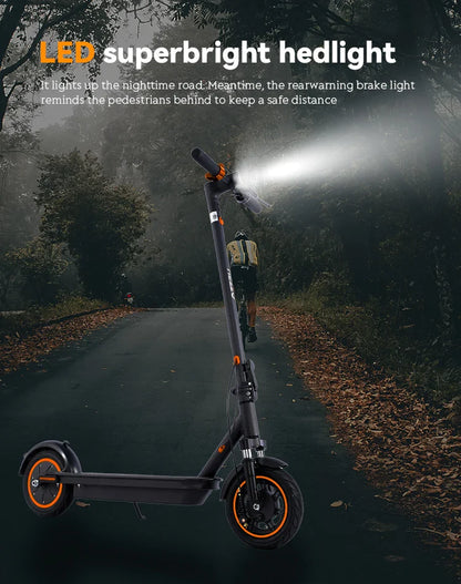 HEZZO G30 36V 500W Electric Scooter — 21MPH, 37.5-Mile Range, 10" Wheels, 15Ah Foldable Escooter with Front Suspension