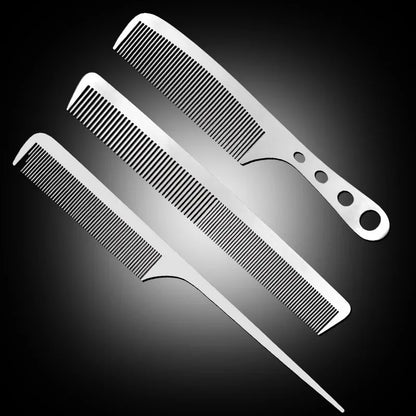 Ultra-Thin Titanium Steel Hairdressing Comb – Professional Men’s Point-Tail Hair Styling Brush