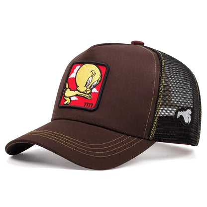 Anime Bunny TAZ DUCK Snapback Cap – Cotton Baseball Hat for Men & Women, Hip Hop Dad Mesh Trucker Cap