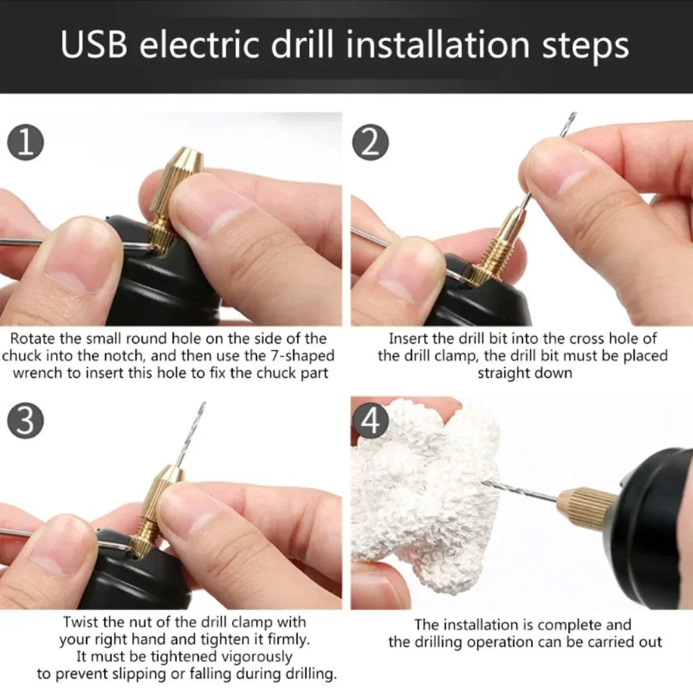 Handheld Mini USB Electric Drill Tool – DIY Engraving Pen for Epoxy Resin, Jewelry Making & Wood Craft
