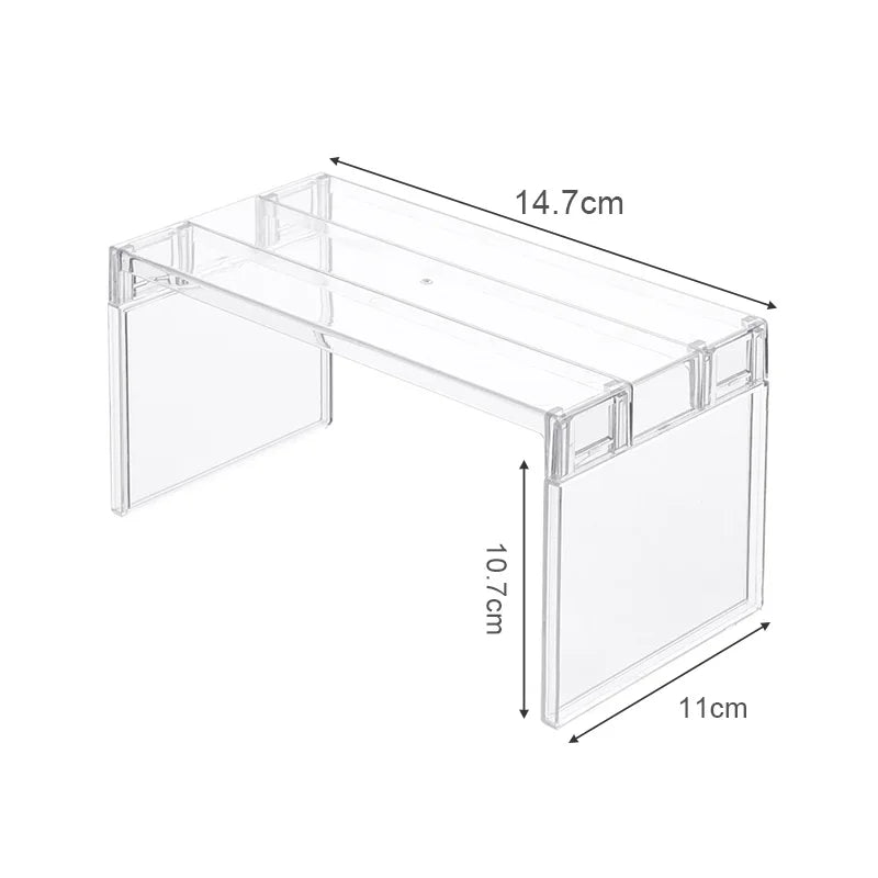 Refrigerator Storage Organizer – Layered Transparent Fridge Shelves & Desktop Stand, Space-Saving Kitchen Accessory