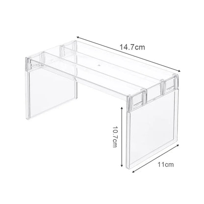 Refrigerator Storage Organizer – Layered Transparent Fridge Shelves & Desktop Stand, Space-Saving Kitchen Accessory