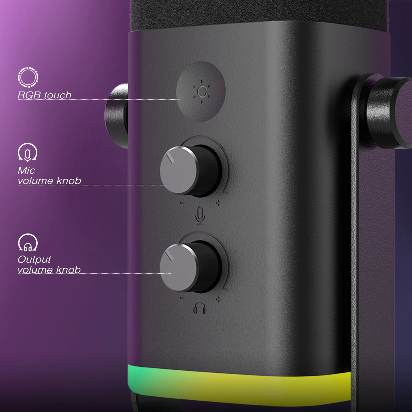 FIFINE AM8 USB/XLR Dynamic Microphone with Touch Mute, Headphone Jack & I/O Controls for PC, PS5/PS4, Gaming & Mixer