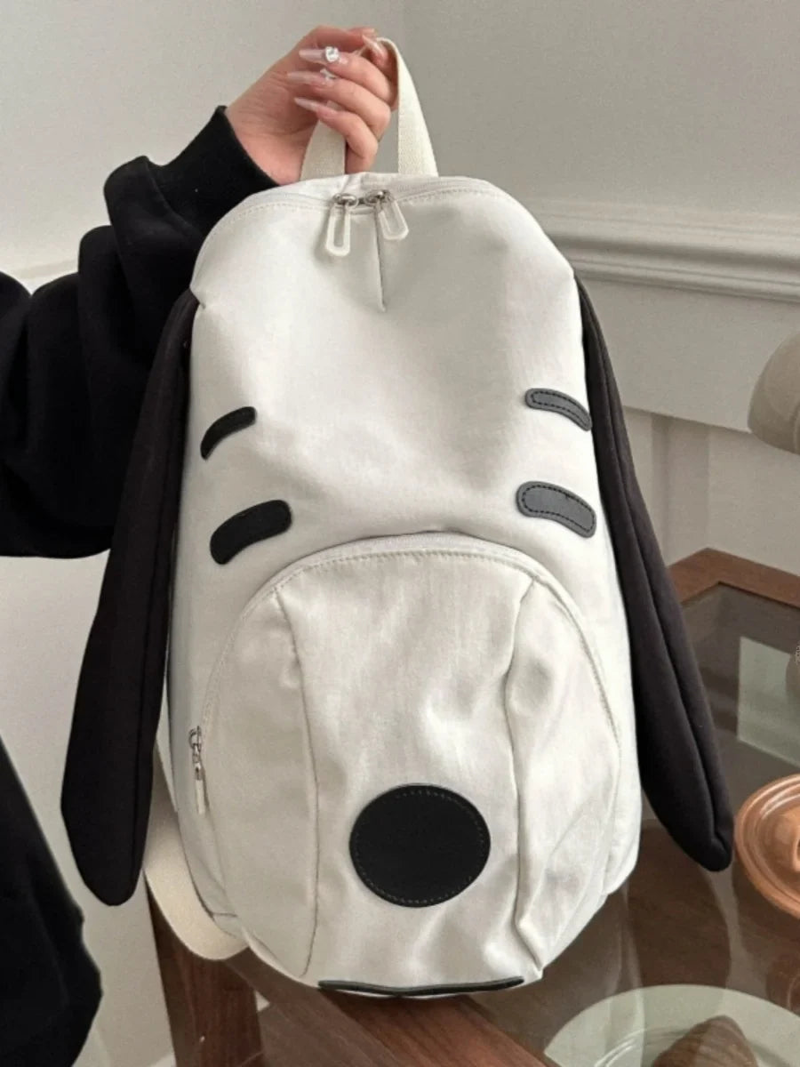 Cute Dog Canvas Backpack 2025 — Korean-Style Portable Student Travel Bookbag