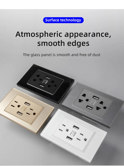 Herepow 118 Series Dual USB Wall Socket - Thailand & American Standard Smart Plug Adapter with Type-C 3.1A Fast Charging