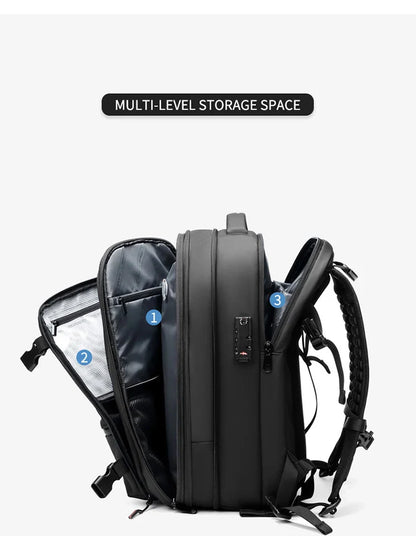 Men's Travel Backpack - Vacuum Compression 17" Laptop Backpack, Large Capacity Business & Hiking Bag