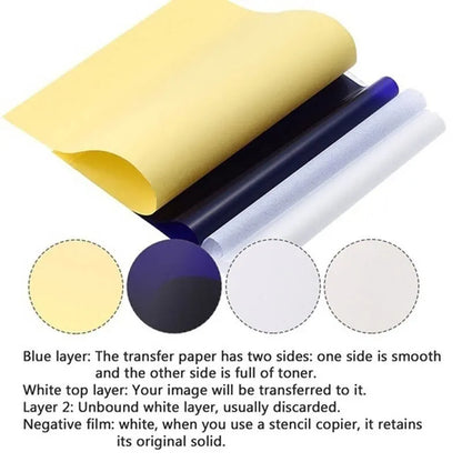 5/10PCS A4 Tattoo Transfer Paper: Carbon Thermal Transfer Tattoo Stencil Copy Tracing Paper - Tattoo Supplies Accessory