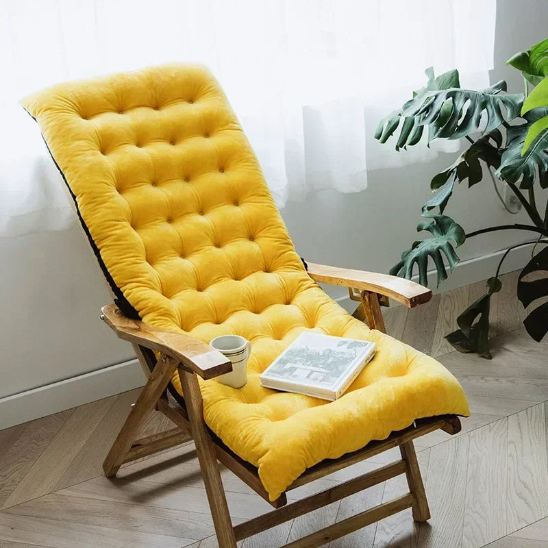 Autumn Winter Thickened Foldable Rocking Chair Cushion – Long Lounge Seat Pad for Garden, Balcony, Sofa & Tatami Home Decor