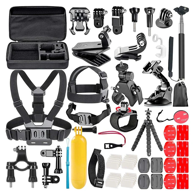 58-in-1 Action Camera Accessory Kit — Compatible with GoPro Hero 12–1, DJI, Insta360, SJCAM, Yi, EKEN, Osmo, AKASO