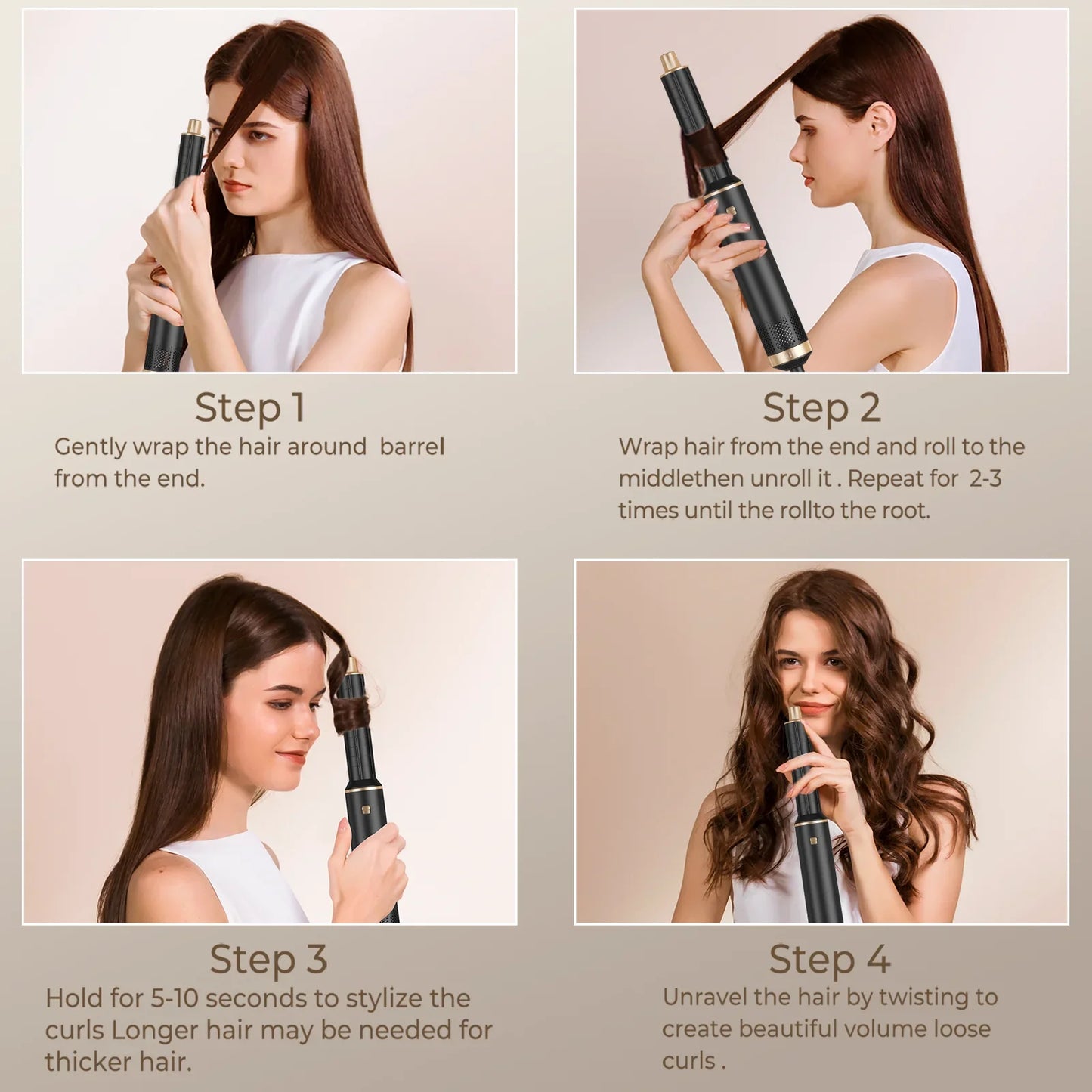 5-in-1 Electric Hair Dryer Comb – Negative Ion Straightener, Curling Iron & Detachable Multifunctional Heating Brush
