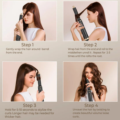 5-in-1 Electric Hair Dryer Comb – Negative Ion Straightener, Curling Iron & Detachable Multifunctional Heating Brush