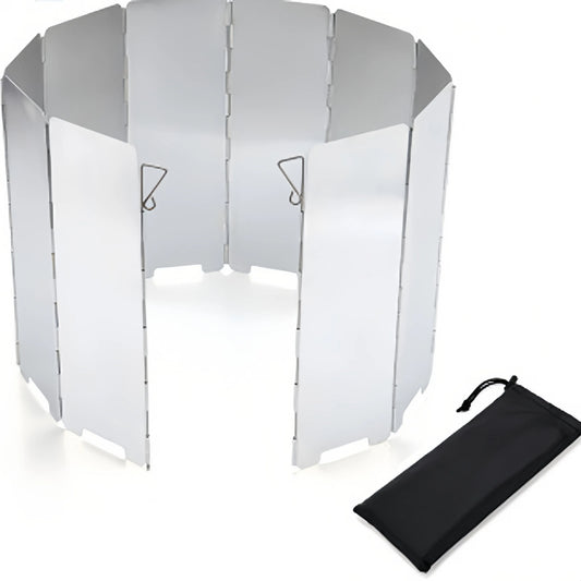 Aluminum Alloy Wind Screen - Outdoor Camping Gas Stove Wind Shield for Picnic Cooking Burner, Windproof Screen (8/9/10 Plates)