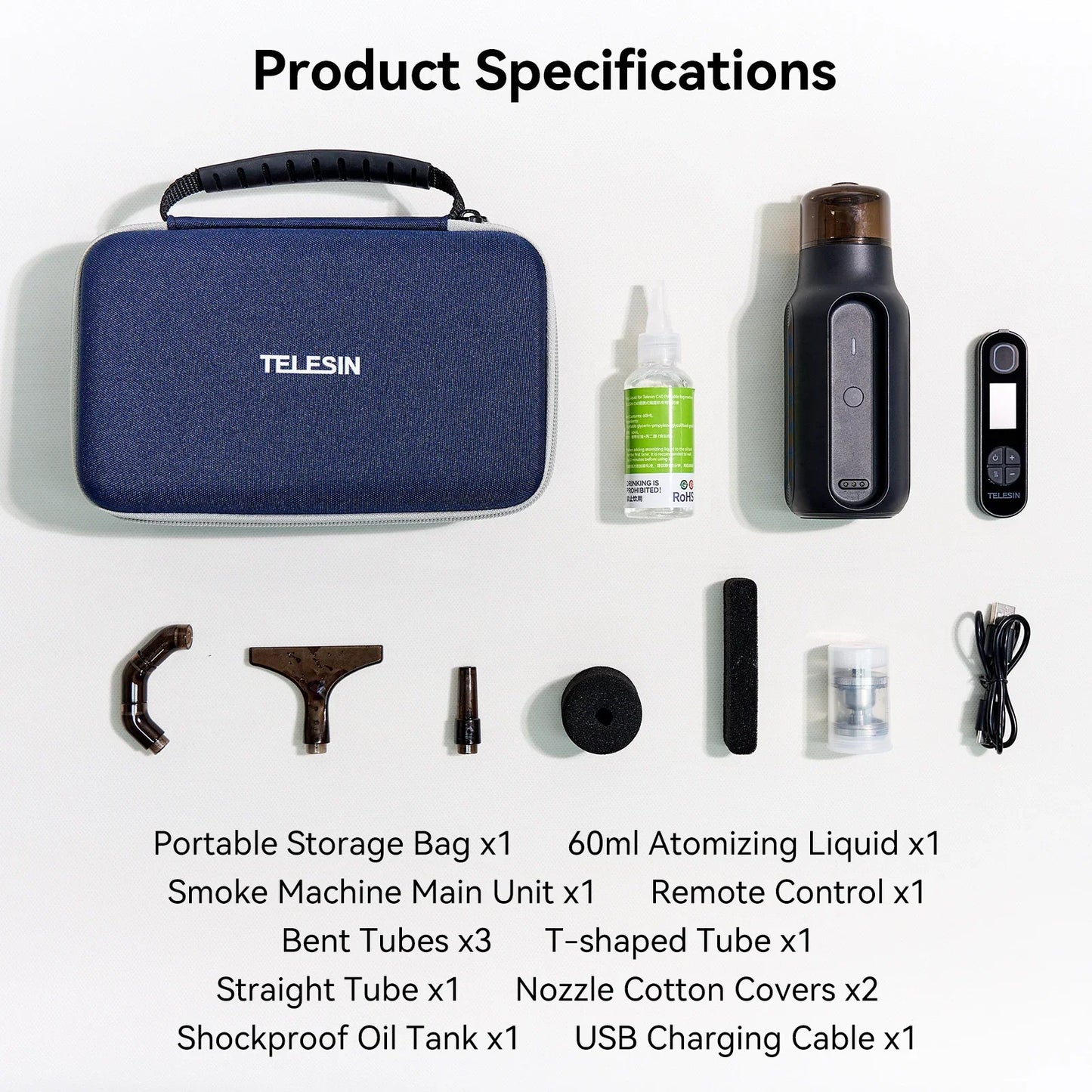 TELESIN Portable Smoke Machine – Remote-Controlled Fogger for Photography, Video Shoot Smoke Effect