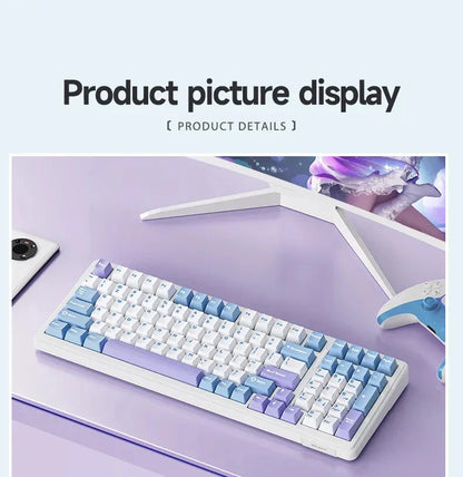 AULA F99 99-Key Gaming Mechanical Keyboard – Wired, 2.4G Wireless, Bluetooth, Hot-Swappable PBT Gasket RGB for Gaming & Typing
