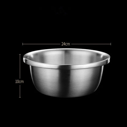 Stainless Steel Drain Basket Colander – Round Rice Cleaning Sieve & Fruit Vegetable Washing Strainer for Kitchen Use
