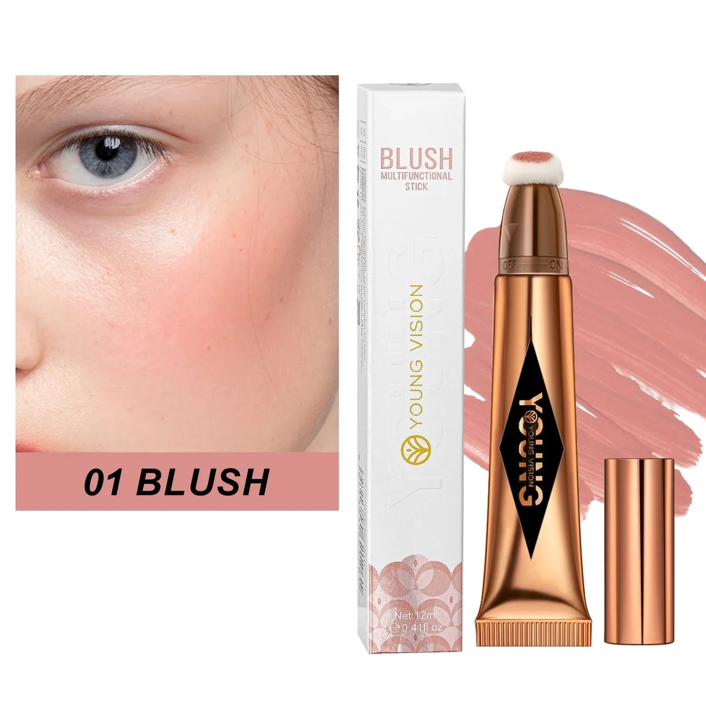 Multifunctional Liquid Blush & Contour Stick – Waterproof, Silky All-in-One Creamy Texture for Face & Eyes