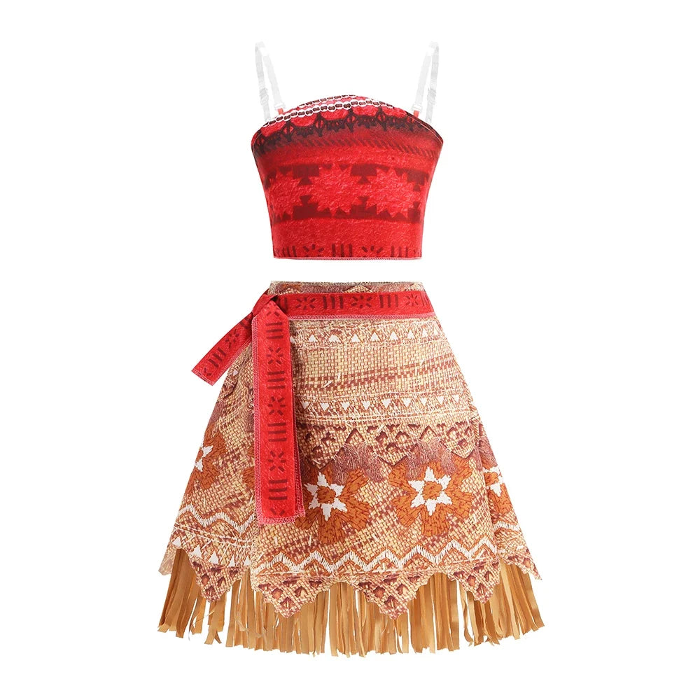 Disney Moana Princess Dress - Girls Vaiana Ocean Adventure Halloween Cosplay Costume