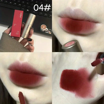 Long-Lasting Waterproof Matte Velvet Lip Gloss – Smooth Nude Brown Lip Tint for Festival Gifts