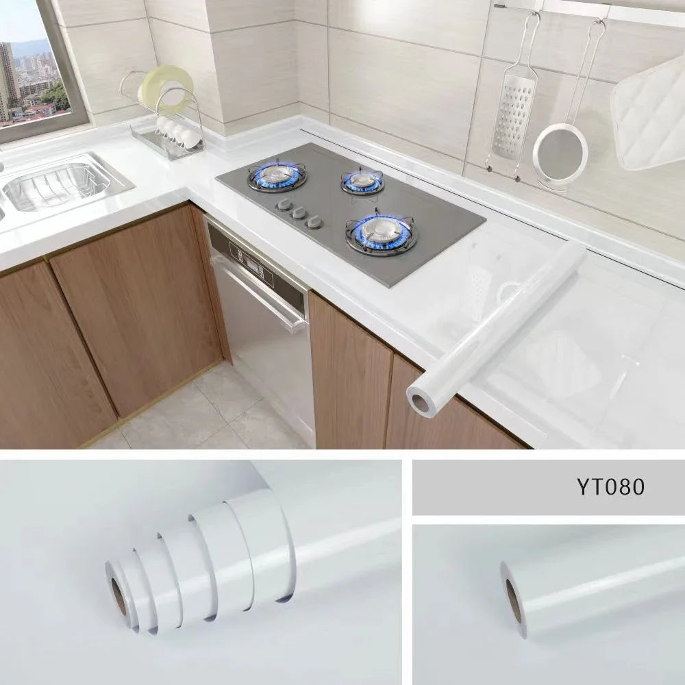 40cm PVC Marble Wall Sticker - Waterproof Oil-Resistant Self-Adhesive Kitchen Decor